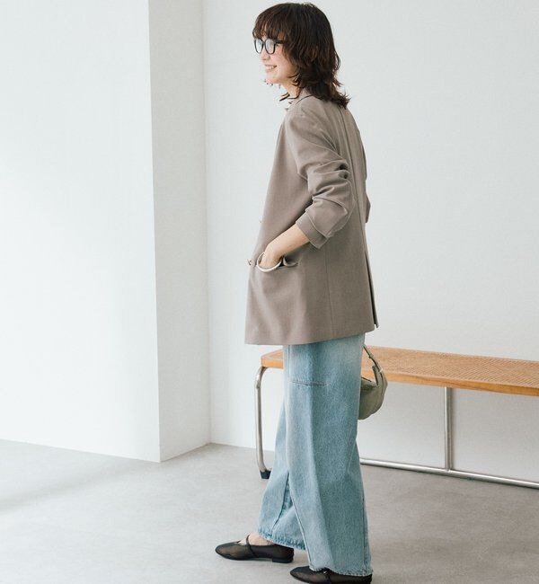  「【オンオフ使える】ドライギャバピークドラペルジャケット」|テーラードジャケット|