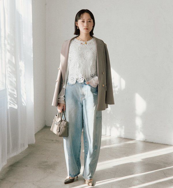  「【オンオフ使える】ドライギャバピークドラペルジャケット」|テーラードジャケット|