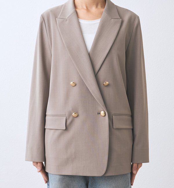  「【オンオフ使える】ドライギャバピークドラペルジャケット」|テーラードジャケット|