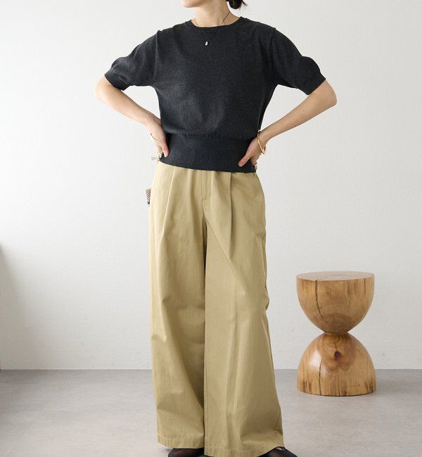  「【A・MONN(アモン)】スムースワイドパンツ」|その他|