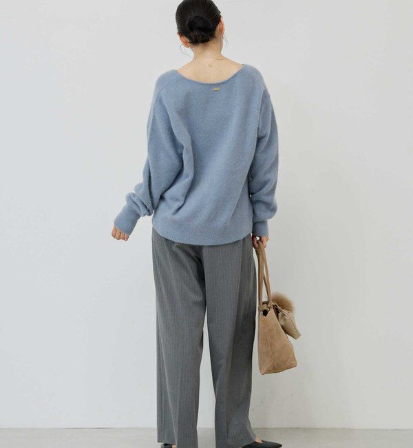  「【デコルテ美人ニット】ファーウールキーネックニット」|ニット・セーター|