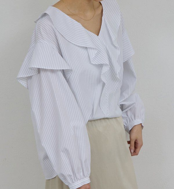  「【手洗い可】ラッフルフリルブラウス」|シャツ・ブラウス|