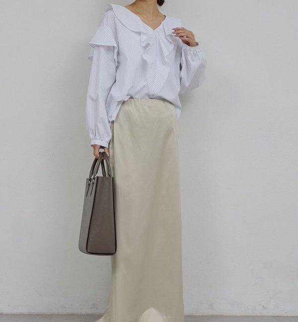  「【手洗い可】ラッフルフリルブラウス」|シャツ・ブラウス|