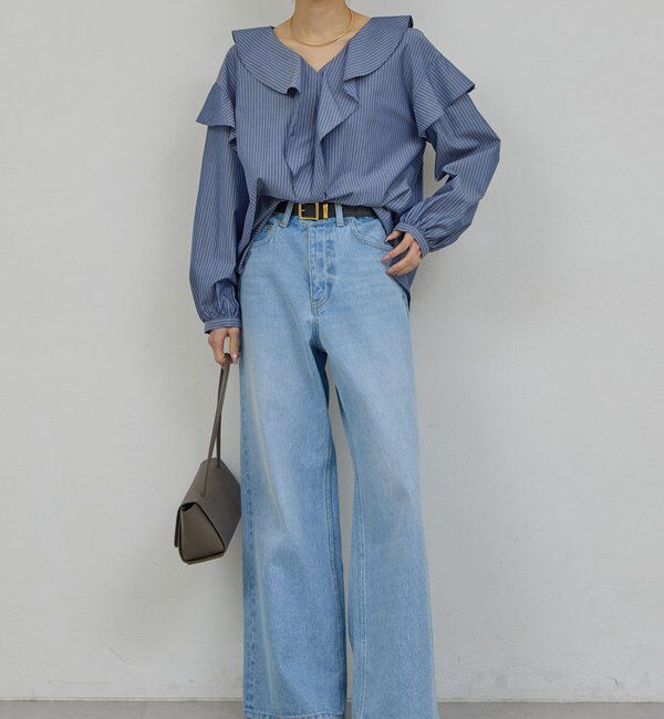  「【手洗い可】ラッフルフリルブラウス」|シャツ・ブラウス|