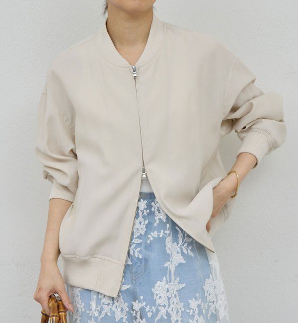  「【人気BZが素材を変えて再登場！】サテンブルゾン」|ブルゾン・スタジャン|