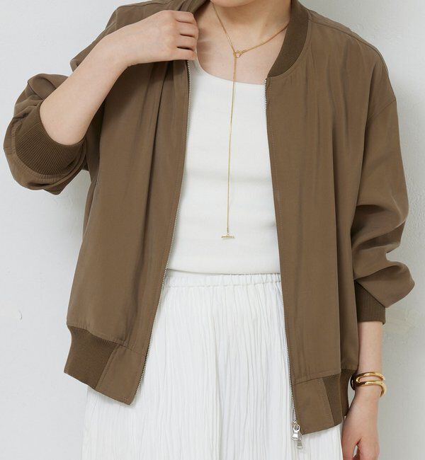  「【人気BZが素材を変えて再登場！】サテンブルゾン」|ブルゾン・スタジャン|