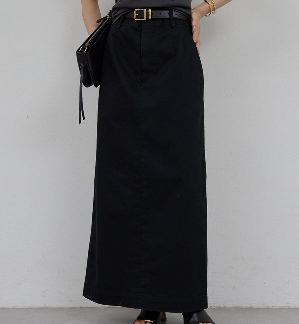  「【CHIKAコラボ】チノストレッチスカート」|スカート|ブラック