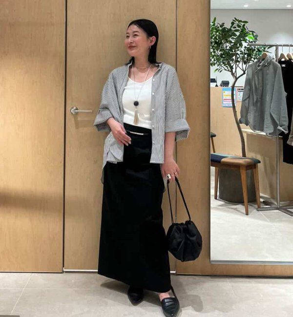  「【CHIKAコラボ】チノストレッチスカート」|スカート|