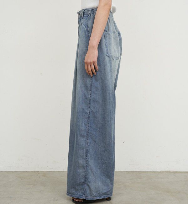  「【夏でも快適】シアーデニムパンツ」|デニム|