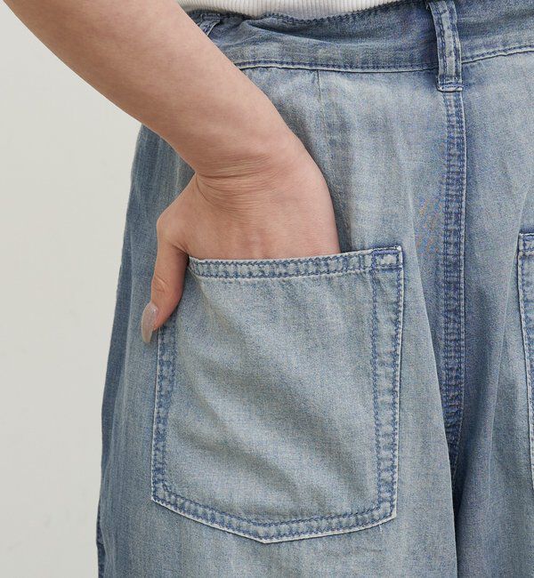  「【夏でも快適】シアーデニムパンツ」|デニム|