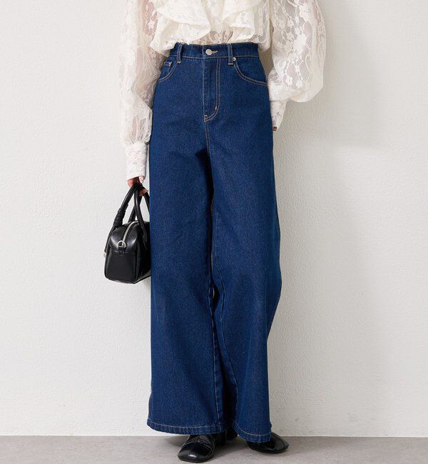  「裾スリットフレアデニム」|デニム|