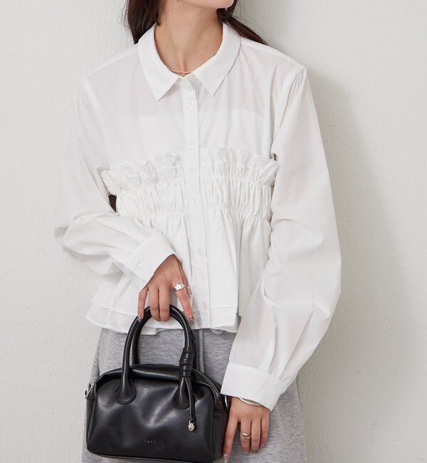  「シャーリングティアード ブラウス」|シャツ・ブラウス|