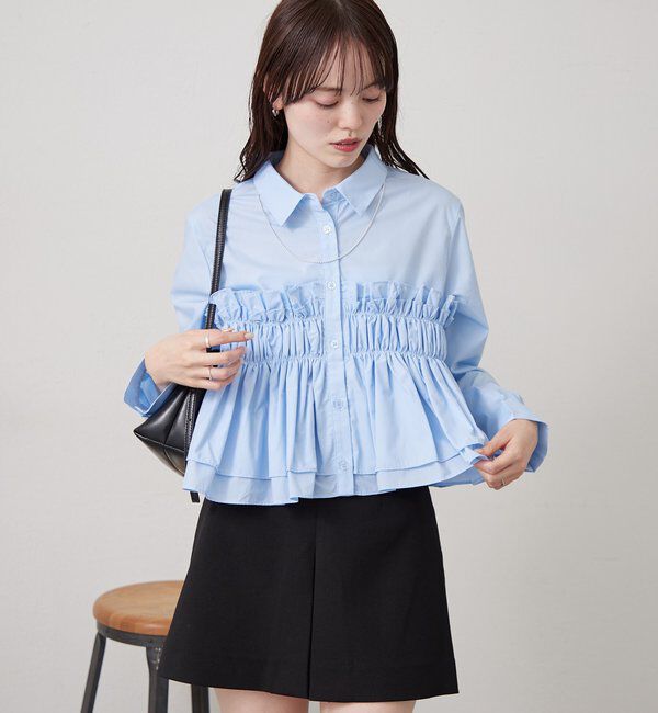  「シャーリングティアード ブラウス」|シャツ・ブラウス|