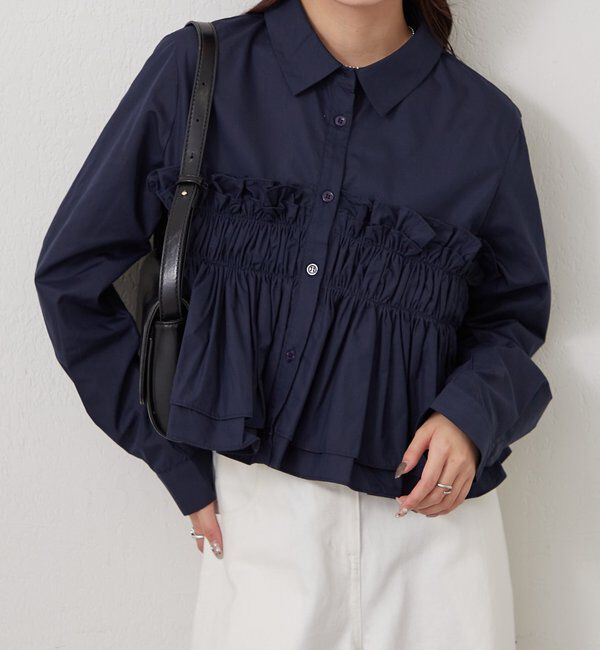  「シャーリングティアード ブラウス」|シャツ・ブラウス|