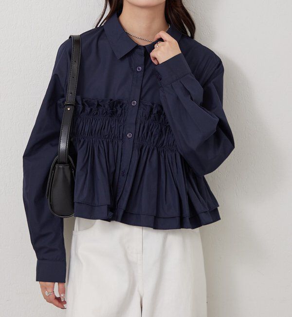  「シャーリングティアード ブラウス」|シャツ・ブラウス|