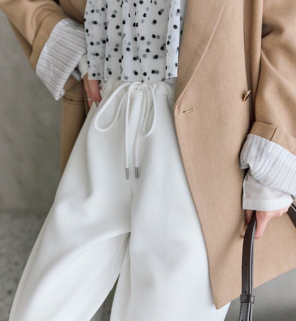  「裾ドロストスウェットパンツ」|チノ|