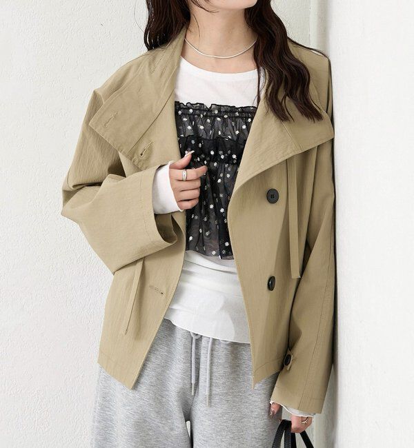  「スタンドカラーショートトレンチ」|トレンチコート|