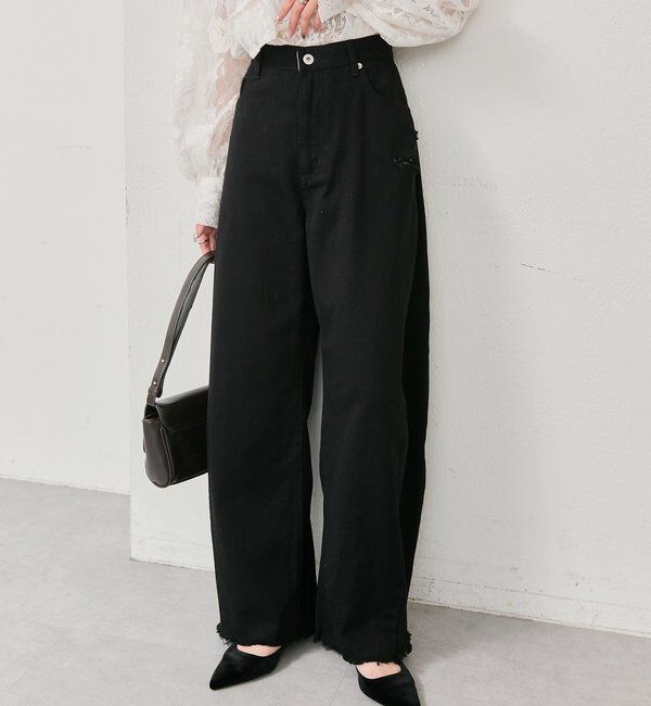  「クラッシュカーブパンツ」|デニム|