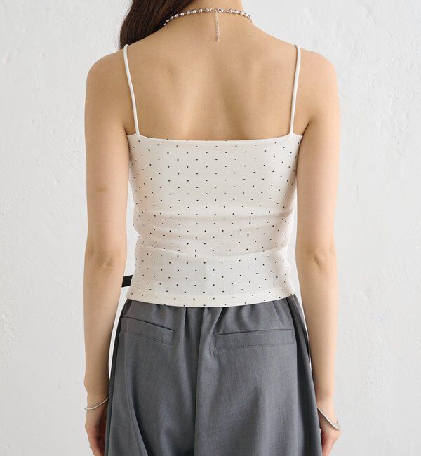  「パット付きサイドギャザードットキャミソール」|キャミソール|