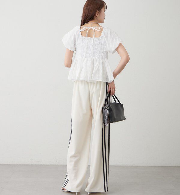  「ロゴ刺繍イージーパンツ」|チノ|