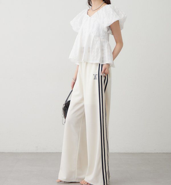  「ロゴ刺繍イージーパンツ」|チノ|