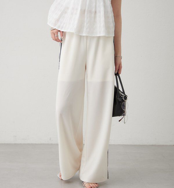  「ロゴ刺繍イージーパンツ」|チノ|