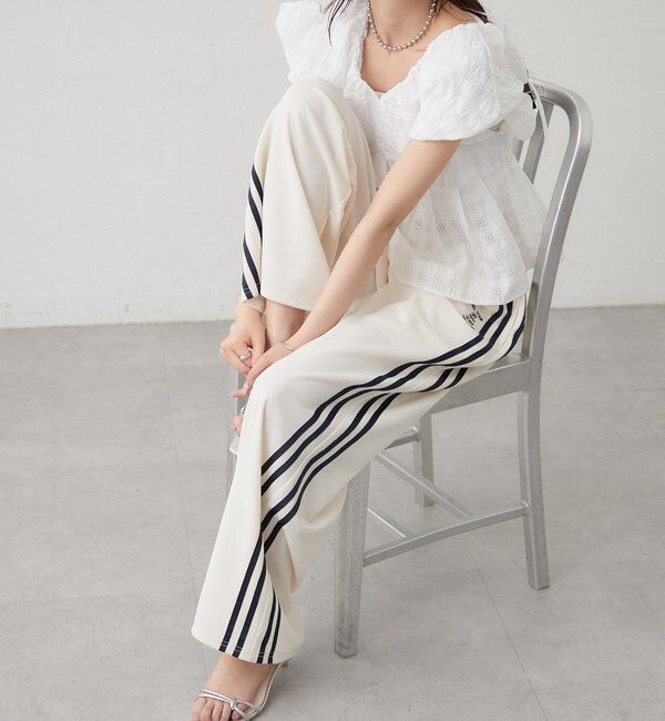  「ロゴ刺繍イージーパンツ」|チノ|