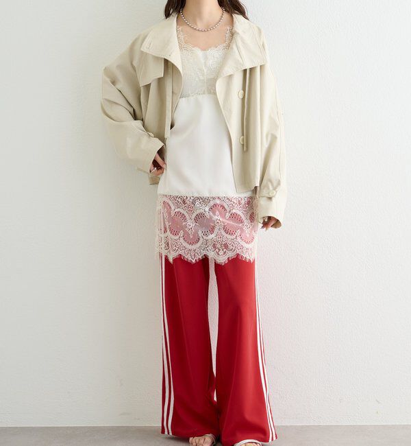  「ロゴ刺繍イージーパンツ」|チノ|