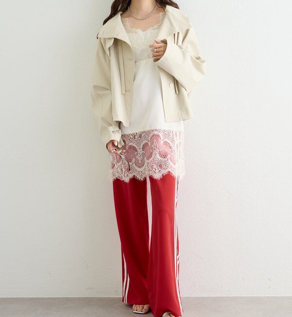  「ロゴ刺繍イージーパンツ」|チノ|