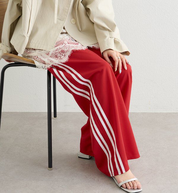  「ロゴ刺繍イージーパンツ」|チノ|