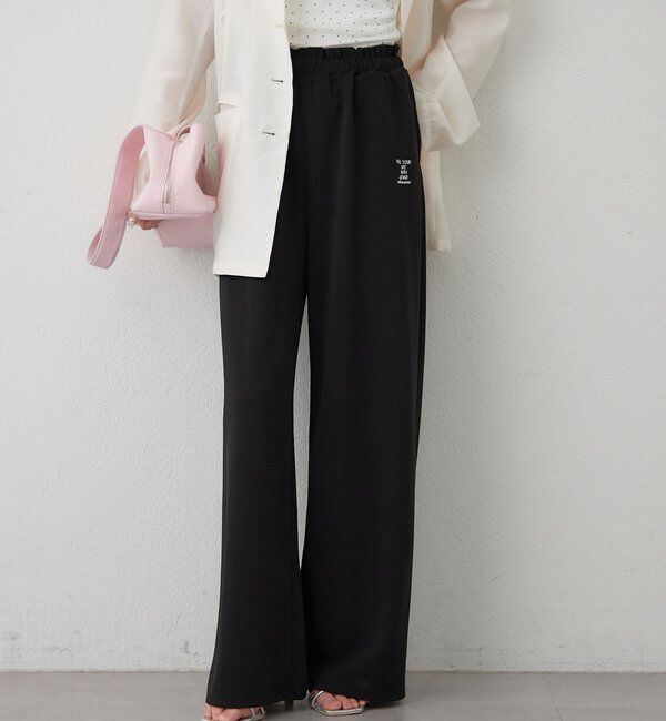  「ロゴ刺繍イージーパンツ」|チノ|