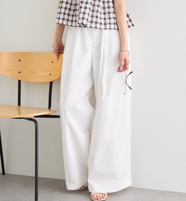  「ワイドベルトタックパンツ」|チノ|
