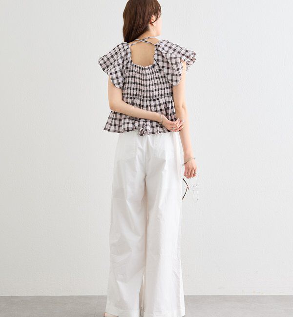  「ワイドベルトタックパンツ」|チノ|