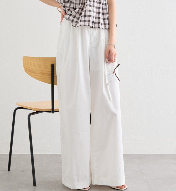  「ワイドベルトタックパンツ」|チノ|