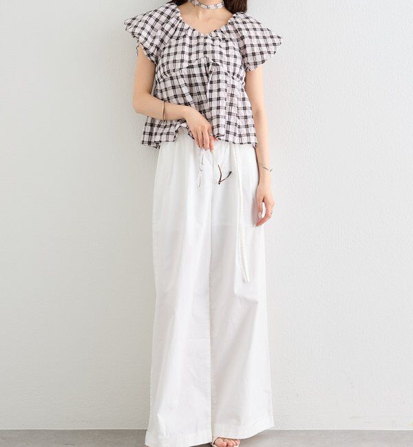  「ワイドベルトタックパンツ」|チノ|