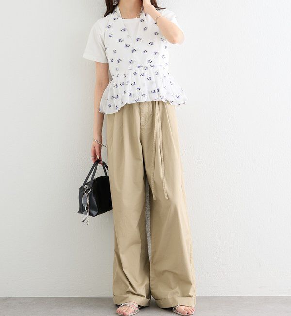  「ワイドベルトタックパンツ」|チノ|