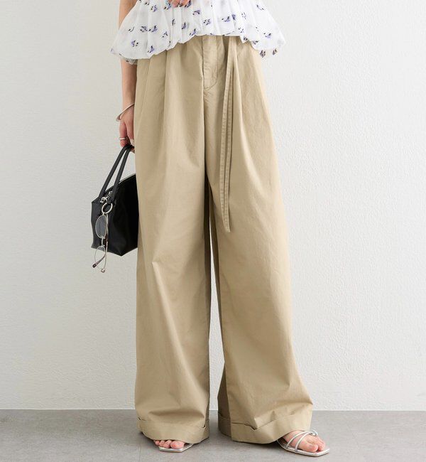  「ワイドベルトタックパンツ」|チノ|