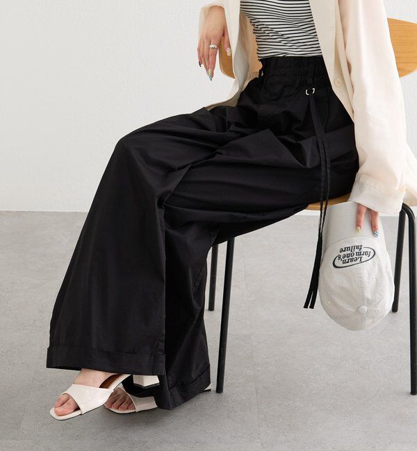  「ワイドベルトタックパンツ」|チノ|