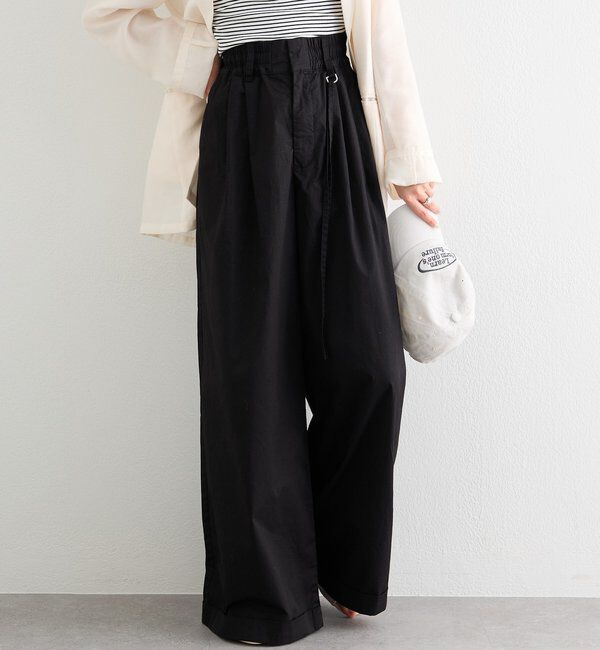  「ワイドベルトタックパンツ」|チノ|