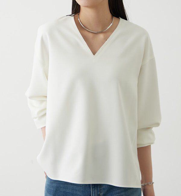  「ダブルクロスVブラウス」|シャツ・ブラウス|