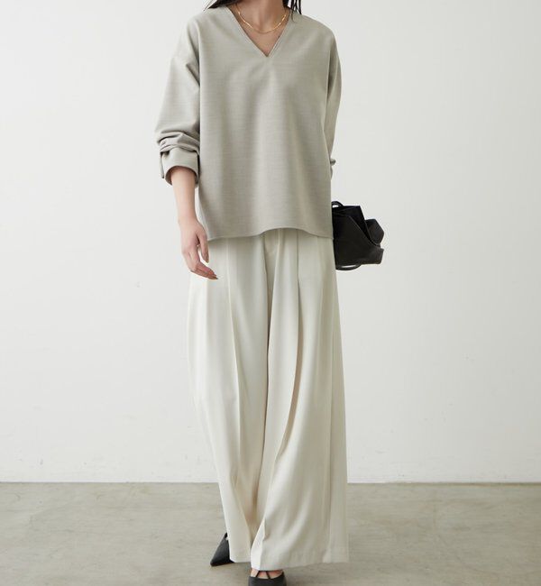  「ダブルクロスVブラウス」|シャツ・ブラウス|