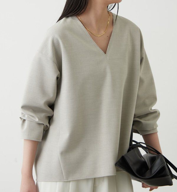  「ダブルクロスVブラウス」|シャツ・ブラウス|