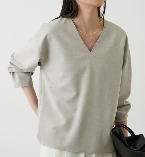  「ダブルクロスVブラウス」|シャツ・ブラウス|