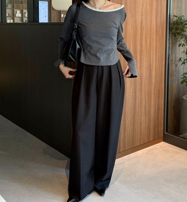  「〈C.L〉フリル襟ボートネックTシャツ」|Tシャツ・カットソー|