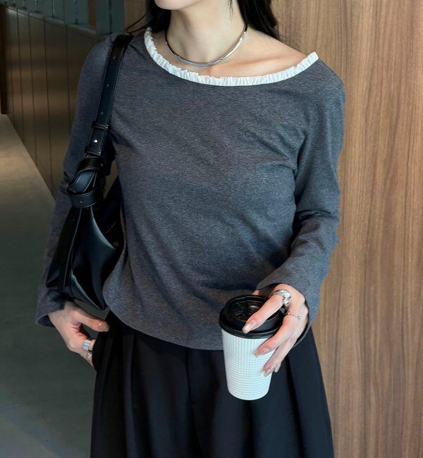  「〈C.L〉フリル襟ボートネックTシャツ」|Tシャツ・カットソー|