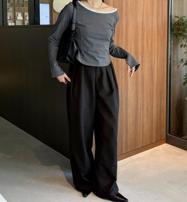  「〈C.L〉フリル襟ボートネックTシャツ」|Tシャツ・カットソー|