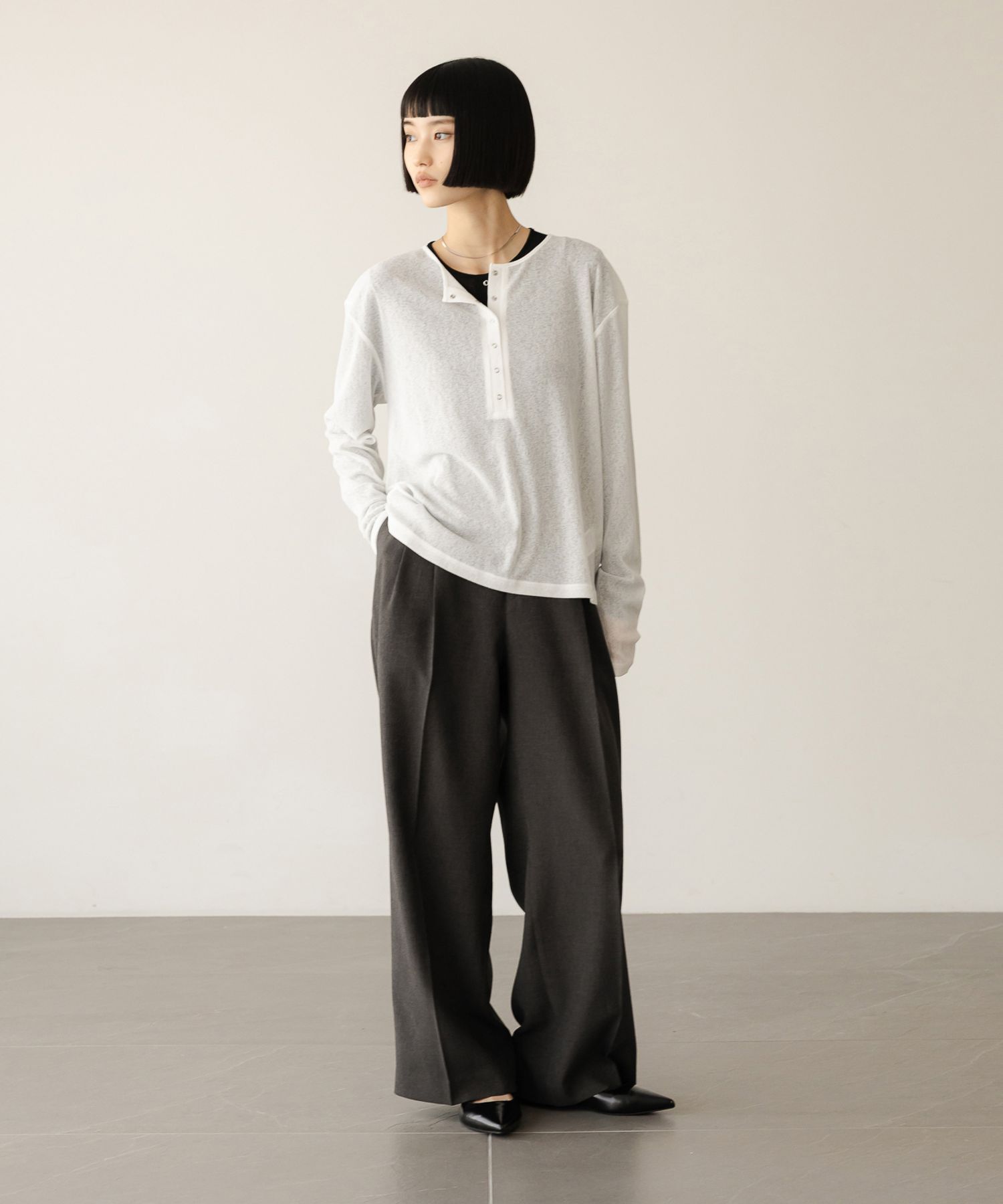 LOWRYS FARM「ホップサックワイドパンツ」|チノ|