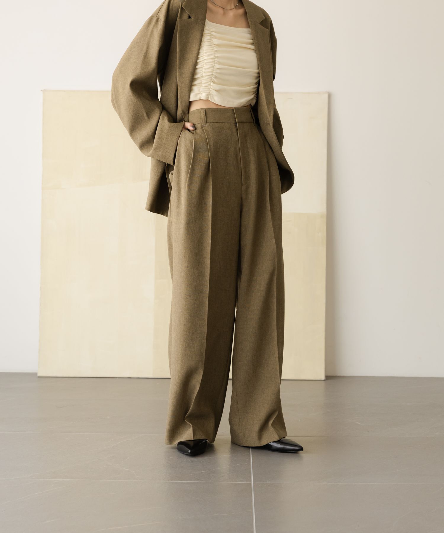 LOWRYS FARM「ホップサックワイドパンツ」|チノ|BRN5