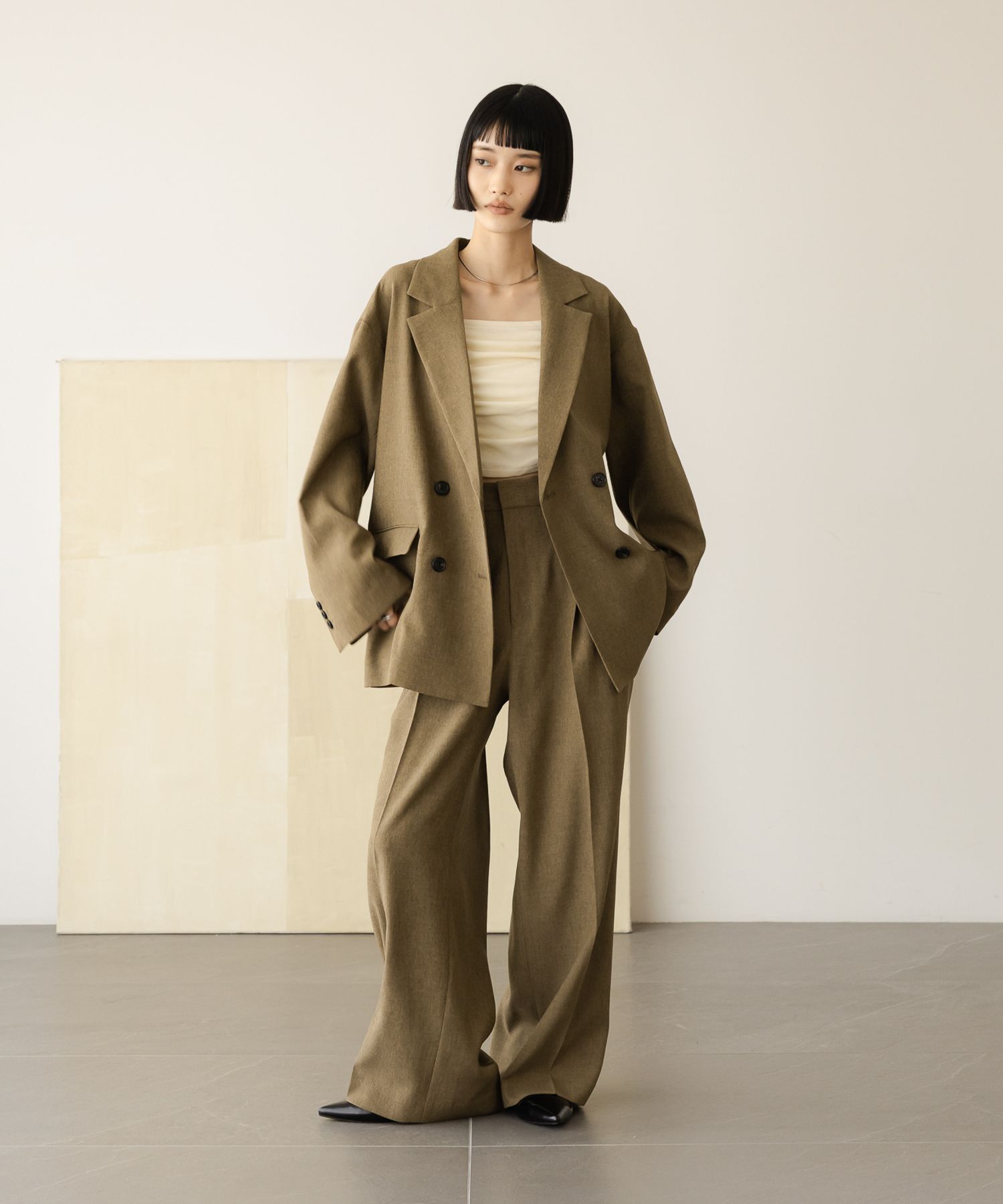 LOWRYS FARM「ホップサックワイドパンツ」|チノ|