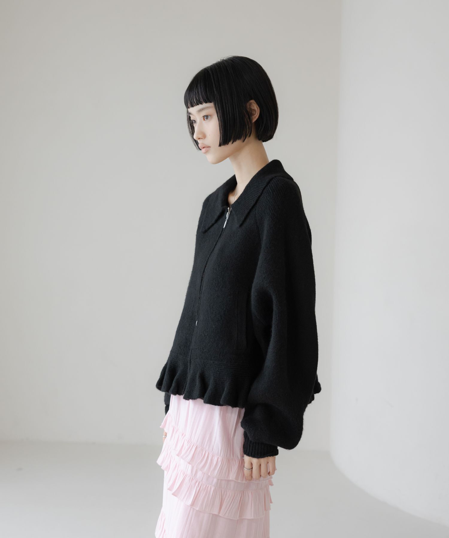 LOWRYS FARM「エリニットフリルブルゾン」|その他|